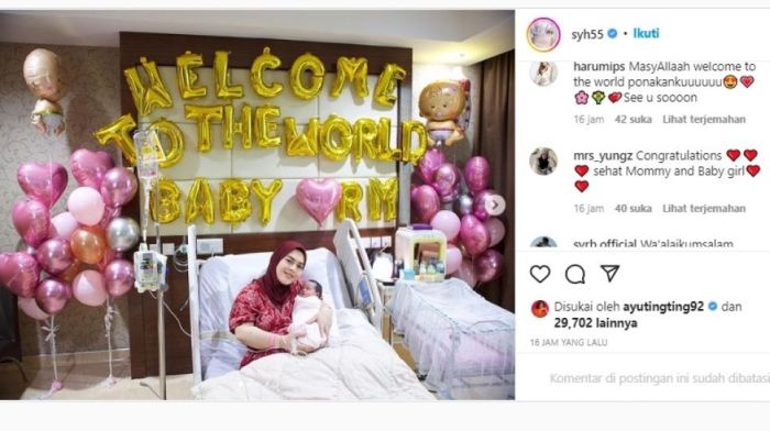 Syahrini melahirkan anak pertama dan namanya