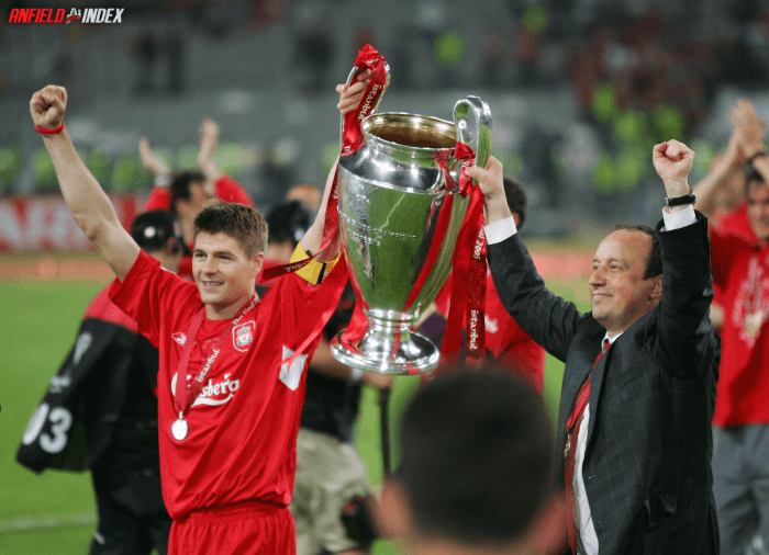 Liverpool gerrard steven istanbul 2005 miracle champions anfield football his gary lineker fc career league trophy playing icon greatest moments